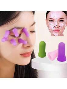 6/12 pièces Set de Ventouses Faciales, Ventouses de Massage Faciales et Oculaires en Silicone, Mini Ventouses de Massage à Vide en Silicone, Outil de Massage des Soins de la Peau, Set Gua Sha, Outil de Soins Faciaux - Multicolore - Voir 1