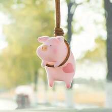 [Heart Hanging Rope Pig]Cute Little Pig Car Pendant Interior Hanging Decoration Rearview Mirror Hanging Ornament Car Creative Decoration For Men And Women - 1個 - 查看 1
