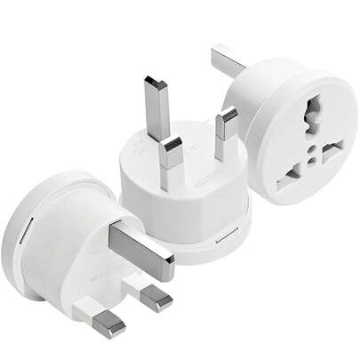 1 件通用英国插头适配器 - 白色，适用于智能手机和平板电脑的插头适配器