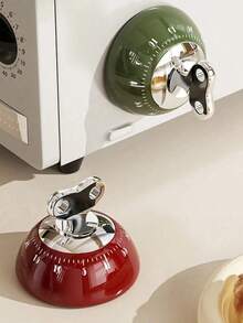 1pc Magnetic Kitchen Timer - Precision Countdown Timer With Strong Adhesive, Mechanical Desktop/Fridge Timer For Cooking, Baking & Studying (Easy-Read Dial) - Multicolor - View 7