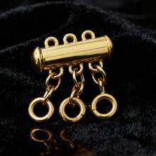 1 pièce Fermoir à glissière multi-brins en acier inoxydable pour bracelet/collier avec anneaux de jonction, anneaux à ressort, fermoirs tubulaires pour la création de bijoux