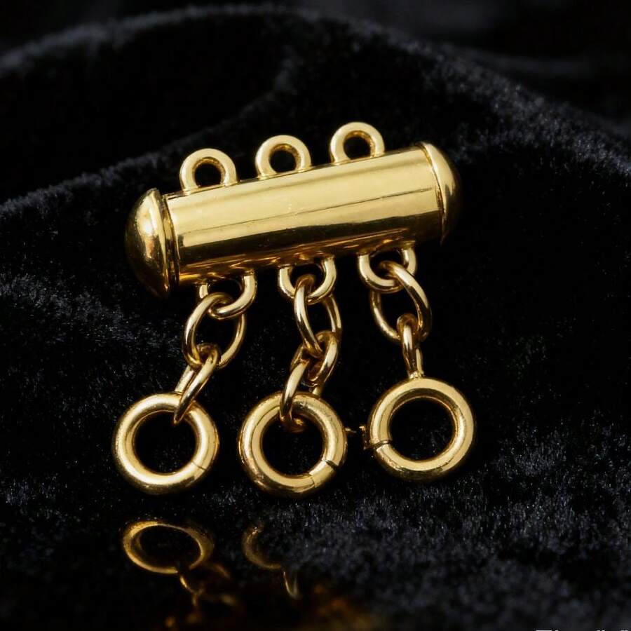 1 pièce Fermoir à glissière multi-brins en acier inoxydable pour bracelet/collier avec anneaux de jonction, anneaux à ressort, fermoirs tubulaires pour la création de bijoux