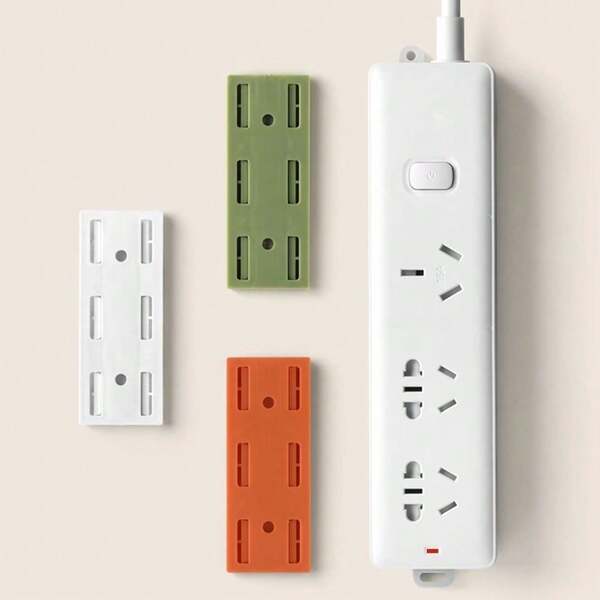 1 peça de suporte para régua de energia sem adesivo e sem furadeira de cor aleatória