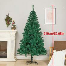 1pc Artificial Christmas Tree With Metal Frame (17.72in/47.24in/35.43in/59.1in/70.87in/82.68in) - Full Branch Assembly Without Lights, Stable For Indoor/Outdoor Home, Office And Event Decoration, No Power Required - Green - View 10