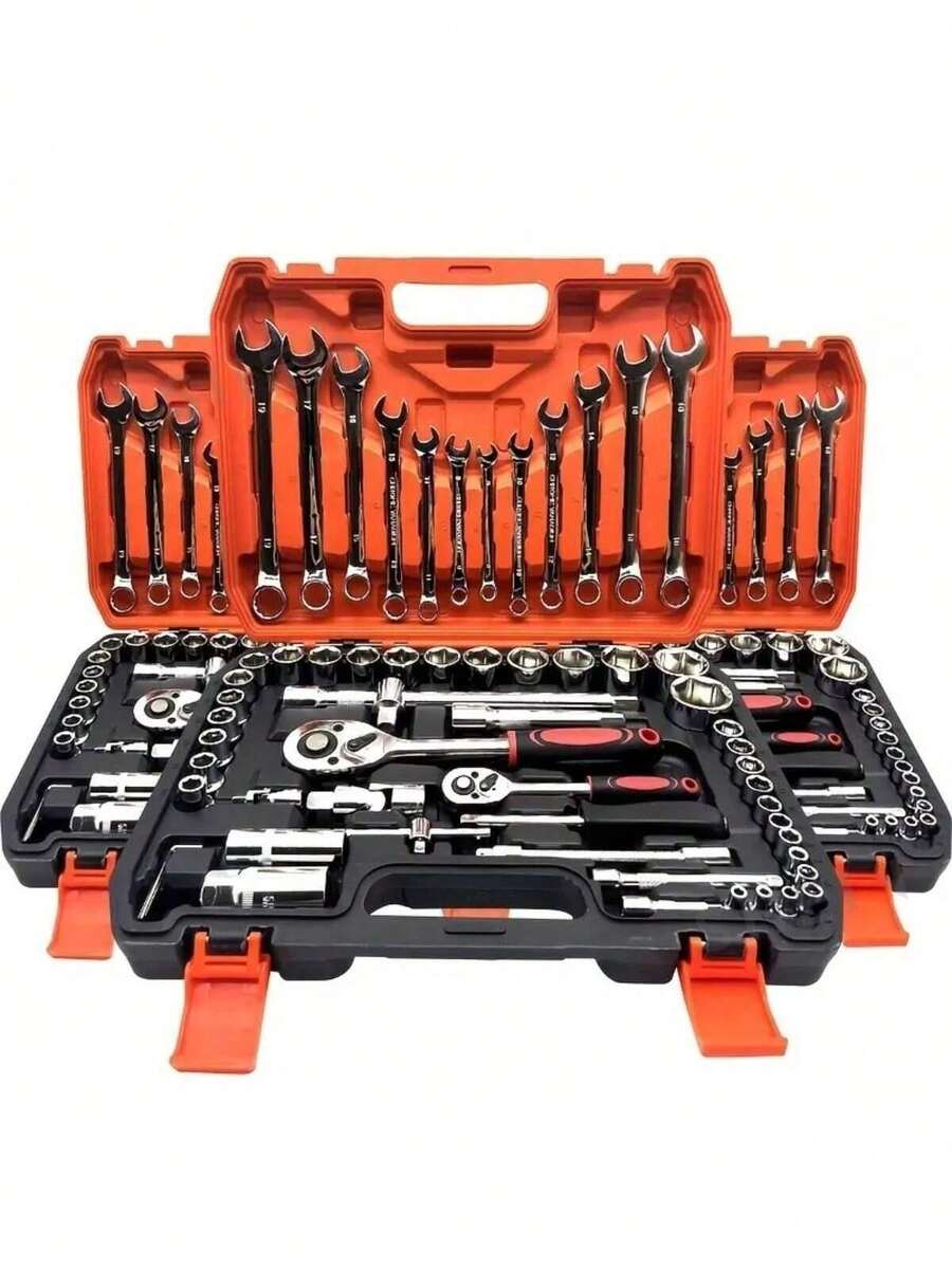 46pcs Ultimate Automotive Mechanics Tool Kit - Premium Ratchet Torque Wrench And Screwdriver Set - Highly Portable, All-In-One Solution For Car, Bicycle, Motorcycle Repair Tools