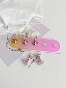 Set de decoración de uñas con base ovalada de resina acrílica en degradado de color, macaron dorado y bolas de cristal de acero multicolor. Herramientas y accesorios de arte de uñas minimalista de moda en estilo retro coreano con láser.