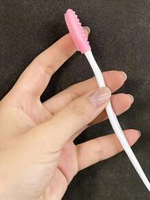 1 件粉色去黑头刷双面面部清洁 TPE 刷，多功能去角质美容工具 - 粉色 - 查看 4