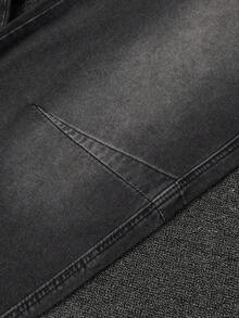 Quần jeans ống rộng rách rưới Y2K Rock, quần denim ống rộng cổ điển, quần jeans thời trang đường phố cho mọi mùa - màu đen - Xem 4