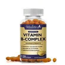 MULITTEA Vitamin B Complex Capsule - With Vitamin C,B12,B6,B2 - Reduce Stress & Energy Complex Supplement - 120 Capsules - 1 Pack (120pcs) - 查看 10