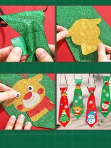 1pc Children's DIY Christmas Tie, Handmade Craft Creative Educational DIY Kit, Kids' Small Gift, Handmade DIY Materials, Children's Educational Toy, Christmas Decoration Accessory, Non-Woven Felt Hanging Ornament DIY Kit