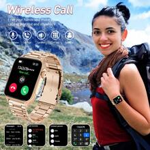 SIEMORL 新款智能手表，300毫安时大容量电池，多种运动模式，天气预报，智能语音通话，月经提醒，计时，音乐播放，时尚多功能女士手表 - 黑色 - 查看 3