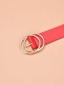 1 pieza Cinturón versátil de moda minimalista para mujer - Rojo - Ver 2