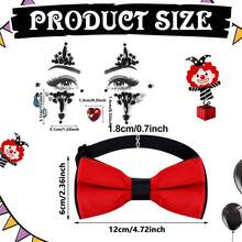 4 Pcs Clown Accessories For Women Includes Hair Clip On Puff Buns Jewel Rhinestone Stickers Clown Bowtie For Cosplay Party Clown, Clown Accessories, Pennywise, Clown, Clown Accessories, Pennywise