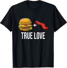 Burger And Bacon True Love National Hamburger Day Design T-Shirt