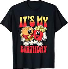 Burger Birthday Theme Burger And Fries Party T-Shirt (1)