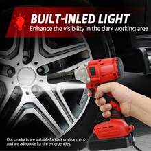 Cordless Impact Wrench 650Nm 20V High Torque Impact Gun 1/2 Inch With 3.0Ah Battery And Fast Charger Cordless Impact Driver Dual Drill/Ratchet Port, For Car,Construction,Building,DIY - 18 V Electric Impact Wrench Set With 1*battery - View 9