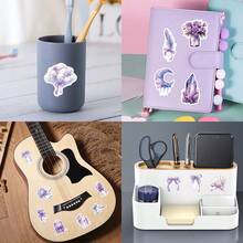 62 adesivos roxos estéticos para scrapbooking, diário, para-choque, skate, garrafa de água, desenhos animados, capacete, carro e outros materiais de papelaria. - Multicolorido - Ver 7