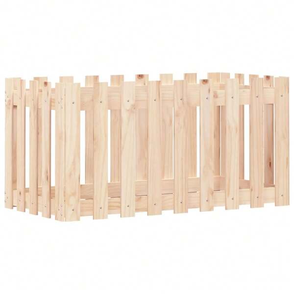 Jardinera elevada vidaXL con diseño de valla de pino macizo (100 x 50 x 50 cm)