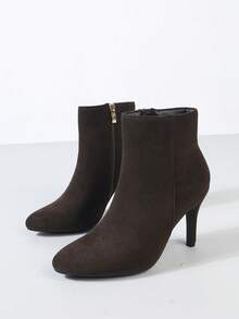 Timesize Fall/Winter Ankle Boots, Fashion Boots, High Heel Boots, Super High Heel Boots,Kitten Heel Boots,Stiletto Heels - Chocolate Brown - View 6