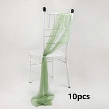 10 Pcselegant Chair Straps - Available In Multiple Colors, Suitable For Weddings, Baby Parties, Banquets, Restaurants, And Hotels. Folding Chairs - A Must-Have For DIY, Adding Elegance To Christmas And Wedding Parties