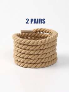 2 Pairs Casual Sneaker Replacement Braided Shoelaces, Fashion Versatile Solid Color Round Twisted Rope Laces, Personalized Stylish Shoe Accessories