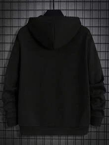 95% Polyester 5% Spandex Men's Regular Plus Size Hoodie With Pocket And "Thinking About What" Print, 240g, Made In A Global Four Seasons Factory, Comfortable, High Quality, And High Fit, Casual Sweatshirt - 白色 - 查看 11