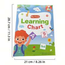 Lachilly Quadro de aprendizagem fonética, pôsteres de aprendizagem infantil pré-escolar, números do alfabeto de 1 a 10, cores, vocabulário CVC, palavras em inglês, pôsteres A4, brinquedos educativos Montessori