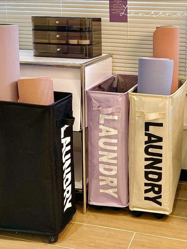 1 Stück tragbarer faltbarer Wäschekorb - Badezimmer Wäscheaufbewahrungskorb, Kleidungsaufbewahrungskorb, Mehrzweckaufbewahrungskorb, Wohnzimmer Yogamatte Aufbewahrung, Schreibtischaufbewahrung, Studentenwohnheim Aufbewahrung, Büroaufbewahrung, Zuhause Mehrzweckaufbewahrung, Outdoor-Freizeitaufbewahrung, verschiedene Farben, rechteckig, geeignet für verschiedene Raumtypen