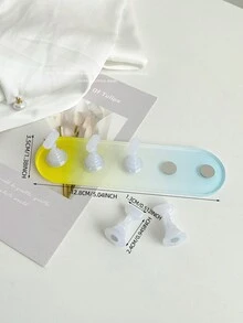 Set de decoración de uñas con base ovalada de resina acrílica en degradado de color, macaron dorado y bolas de cristal de acero multicolor. Herramientas y accesorios de arte de uñas minimalista de moda en estilo retro coreano con láser.