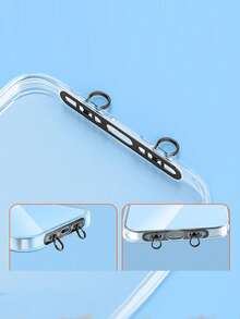 2pcs Metal Ultra-Thin Anti-Lost Backplate, Stainless Steel Clip-On Phone Lanyard Clip, Double Buckle Pad (2 Styles Of Pads Randomly Sent, See Details) - Multicolor - View 3