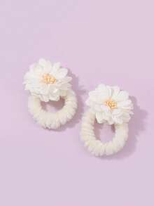 زوج من أربطة الشعر الزهرية ثلاثية الأبعاد، جميلة للاستخدام اليومي، للجمال، حاملات الذيل، أربطة الشعر، حبال الشعر