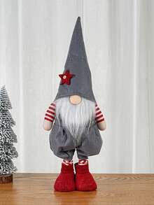 1 pièce Décoration de Gnome de Noël ajustable de 63 cm/24,8 pouces en rouge et gris, Rudolph, Cadeau de Noël, Décoration de sapin de Noël, Décoration d'intérieur mignonne, Décoration classique pour porte, fenêtre, fête, centre commercial, maison, cuisine, table
