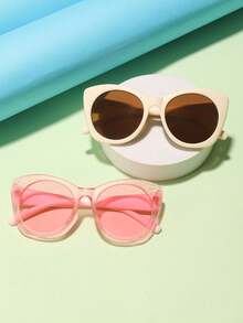 2 chiếc kính mắt thời trang mắt mèo acrylic dành cho bé trai và bé gái để sử dụng ngoài trời - Nhiều màu - Xem 7