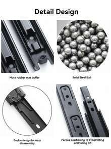 2-częściowa, trzysekcyjna, cicha prowadnica szuflady z tłumieniem wysuwania, prowadnica kulkowa ze stali nierdzewnej, odpowiednia do biurek, szaf, szuflad biurek komputerowych itp.