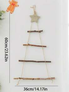 1 件装壁挂式圣诞树 - 乡村风 DIY 树枝圣诞树，配有松果、装饰品、圣诞玩偶和蝴蝶结，可作为圣诞挂饰、节日派对装饰、创意节日墙面装饰，适用于家居、客厅、卧室、圣诞派对装饰、圣诞壁挂装饰、家居装饰、圣诞装饰、房间装饰、冬季圣诞装饰、家居圣诞礼物、圣诞装饰 - 彩色 - 查看 9