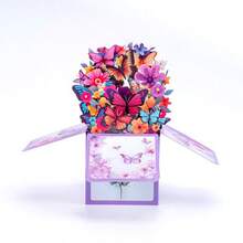 1 قطعة بطاقة هدية مبتكرة بنقش ورقي ثلاثي الأبعاد بتصميم فراشة متحركة بخط يدوي، هدية مميزة للعائلة والأصدقاء، عنصر غير اعتيادي، قطعة جمالية جذابة