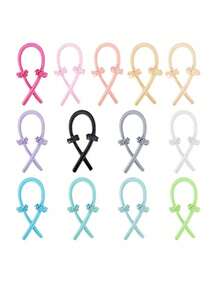 3件套免加热蓬松波浪卷发棒，卷发棒+2个大号发圈，卷发工具套装，美发配件 - 彩色 - 查看 3