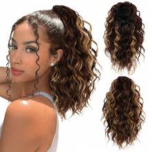 Ponytail Extension 10 Inch Drawstring Ponytail Deep Wave Ponytail Extension For Women Curly Ponytail Hair Extension For Daily Use - Multicolor - View 17