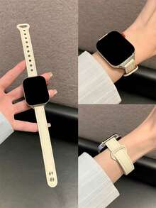 1pc Women's Leather Watch Band, Compatible With Huawei Watch Fit 3/Fit 4/Fit 4 Pro Smartwatch Strap