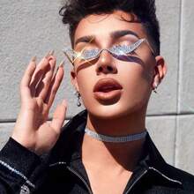 1 Piece Women's Rhinestone Glasses Frame - Shiny Frameless Decorative Glasses, Fashion Street Style Party, Event And Social Media Wear Accessories, Party Accessories, Gorgeous Glasses, Luxurious Glasses - 金黃色 - 查看 2