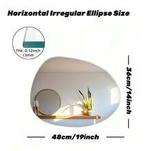 1PC Acrylic Cloud Shape Asymmetrical Bathroom Shatterproof Mirrors, Non Glass Wall Mirror Decor For Bedroom, Living Room, Dressing Table, Toilet And Washbasin Best Gifts Birthday Graduation Home Decor Back To School Room Decor School Supplies