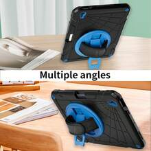 1pc Stock Case Compatible With IPad Air4/Air5 10.9 2020/2022 Shockproof Case With Pencil Holder [360° Rotating Hand Strap] &Stand, Ipad Air4/5 10.9inch 2020/2022 IPad Air 10.9-Inch 2020 IPad Air 4th (10.9-Inch) IPad Air 5th Gen 2022 Tablet Case - Green + Dark Blue (without Shoulder Strap) - View 7