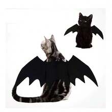 Adjustable Black Cat Bat Wing Costume - Soft Polyester Halloween Pet Accessory, Suitable For Cats And Small Dogs, Perfect For Role Play And Dress-Up Fun - Black - View 3