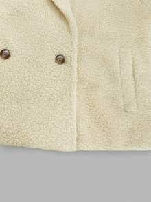 女士休闲百搭米色街头时尚翻领开衫，秋冬 - 杏色 - 查看 4