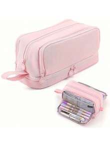 1 pieza Estuche de lápices personalizado - Nombre personalizado - Patrón de letra personalizado - Bolsa de lápices de gran capacidad y multicapa simple, duradera, útiles escolares para estudiantes - Regalo de cumpleaños, mejor regalo para niños, regalo para estudiantes - Multicolor - Ver 11