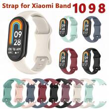 Einfarbiger Silikon-Sportarmband kompatibel mit Xiaomi Band 10 9 8, Ersatz-Armband mit Schmetterlingsverschluss, atmungsaktiv und langanhaltend für Laufen, Schwimmen und den täglichen Gebrauch