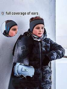 1pc Children's Winter Warm Ear Warmer Headband - Stretchable, Soft Plush Fleece, Lightweight Single-Layer, Suitable For 3-12Y Outdoor Sports Such As Running, Cycling, Hiking, Skiing, Autumn/Winter - Multicolor - View 9