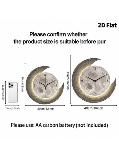 1pc 12inch/16inch Creative Arts Planet ative Painting Wand Clock, Super Quiet Quartz Movement, No Ticking Sound, Room ation, Home Living Bedroom Classroom Kitchen Office ation view 5