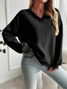 Loose And Comfortable Pullover Hoodie, Suitable For Casual Wear, Versatile For Both Work And Social Occasions, Ideal For Vacations, High-End Clothing. - màu đen - Xem 9