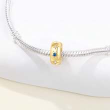 CYCUFF 1 Hạt charm mạ bạc hình mặt trời, mặt trăng và ngôi sao mạ vàng 18K dùng làm vòng tay, vòng cổ, trang sức tự làm, quà tặng sinh nhật phù hợp cho phụ nữ - Vàng - Xem 3